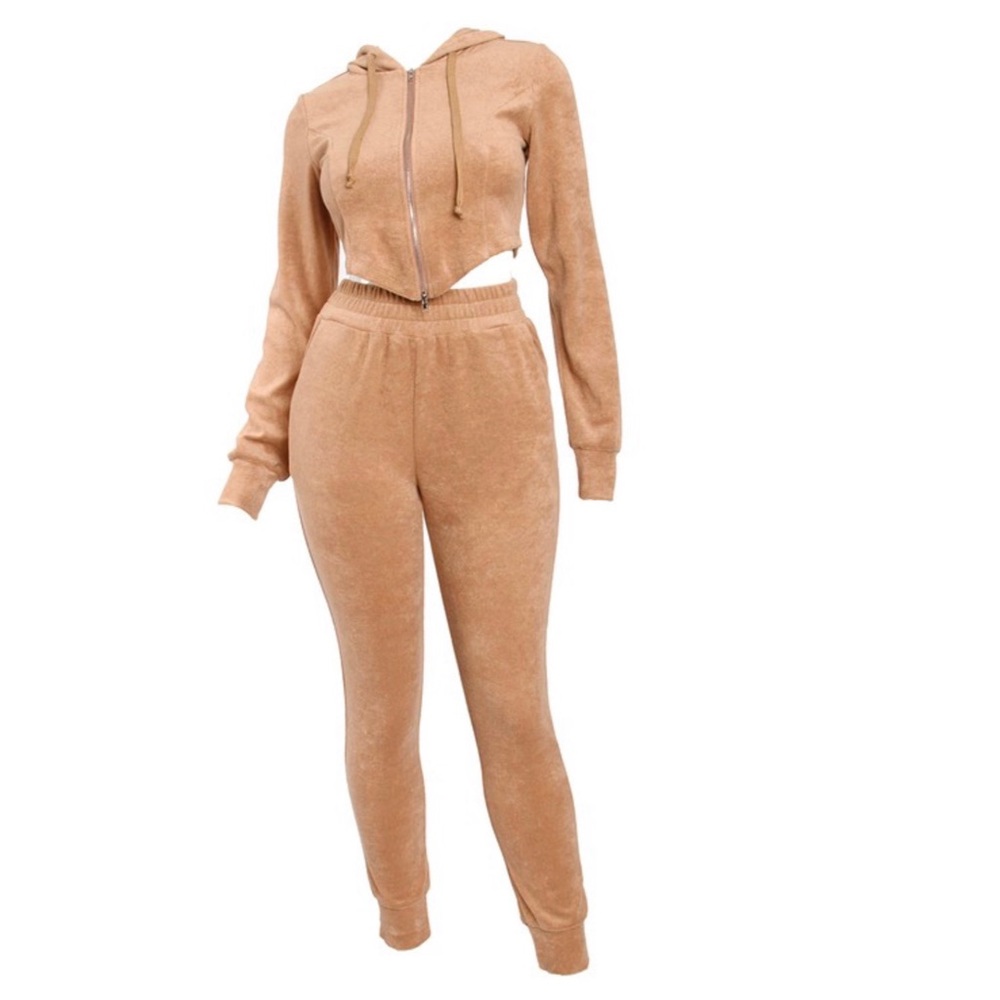 NWT Terry Joggers Corset Hoodie Set